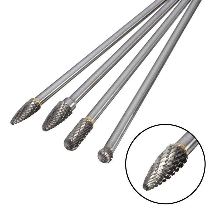 Wolfride 4pcs Long Shank Tungsten Carbide Burr Set 6mm Shank Die Grinder Burr Set for Metal 6-Inch Length - Image 3